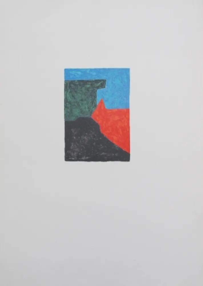 Lithografie Poliakoff - Composition noire, bleue et verte