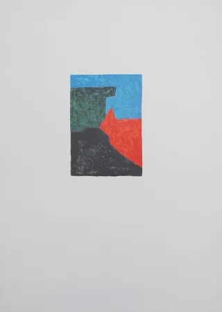 Lithografie Poliakoff - Composition noire, bleue et verte
