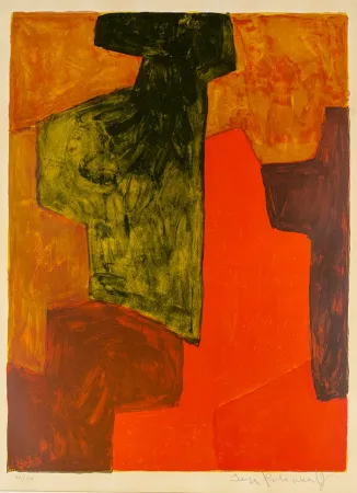 Geen Techniek Poliakoff - Composition orange et verte