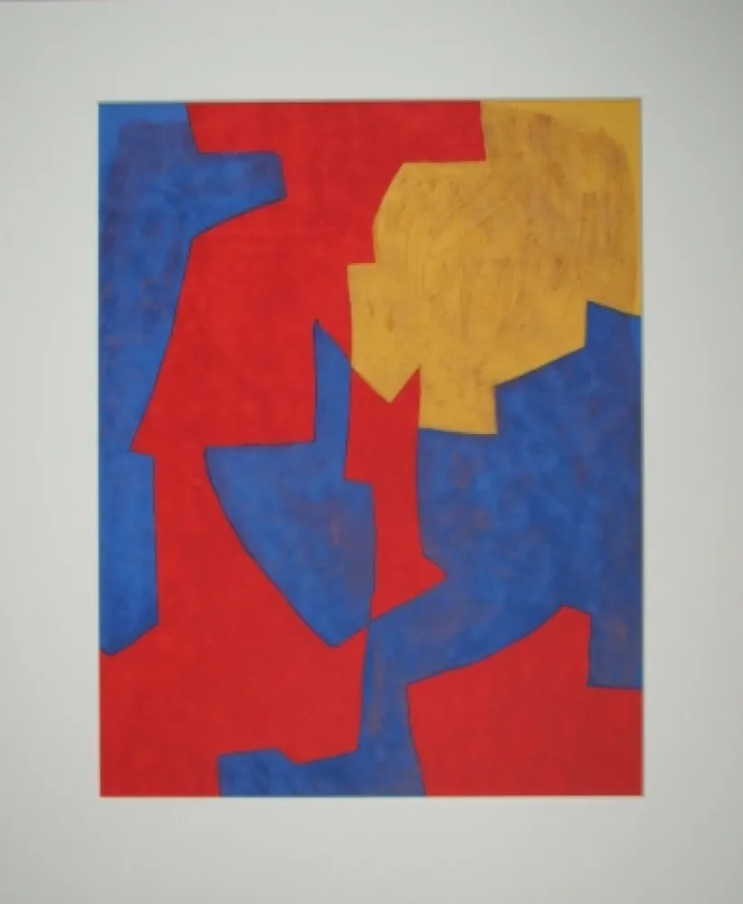 Lithografie Poliakoff - Composition rouge, bleue et jaune