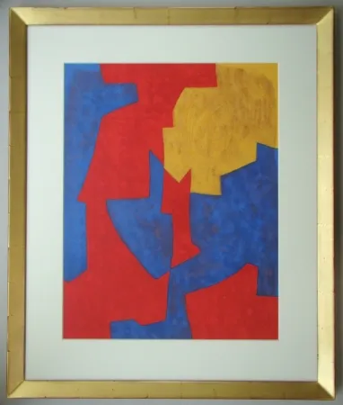 Lithografie Poliakoff - Composition rouge, bleue et jaune
