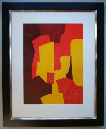 Lithografie Poliakoff - Composition rouge, jaune et brune
