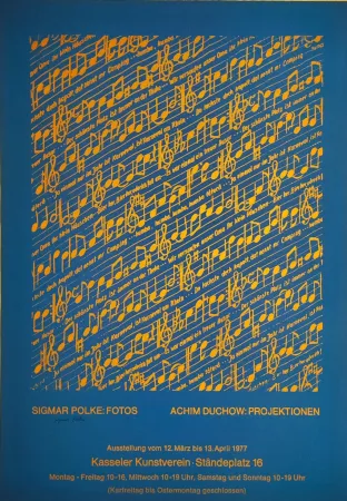 Zeefdruk Polke - Ausstellungsplakat Kasseler Kunstverein, 1977.