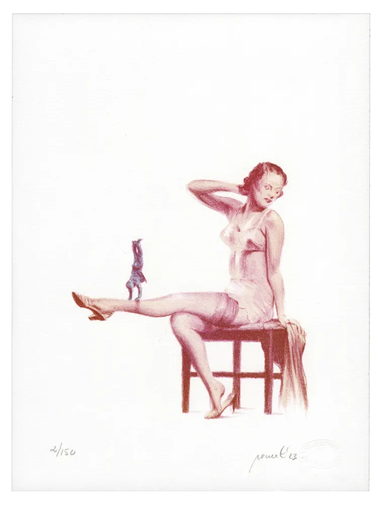 Lithografie Pomet - Rodéo