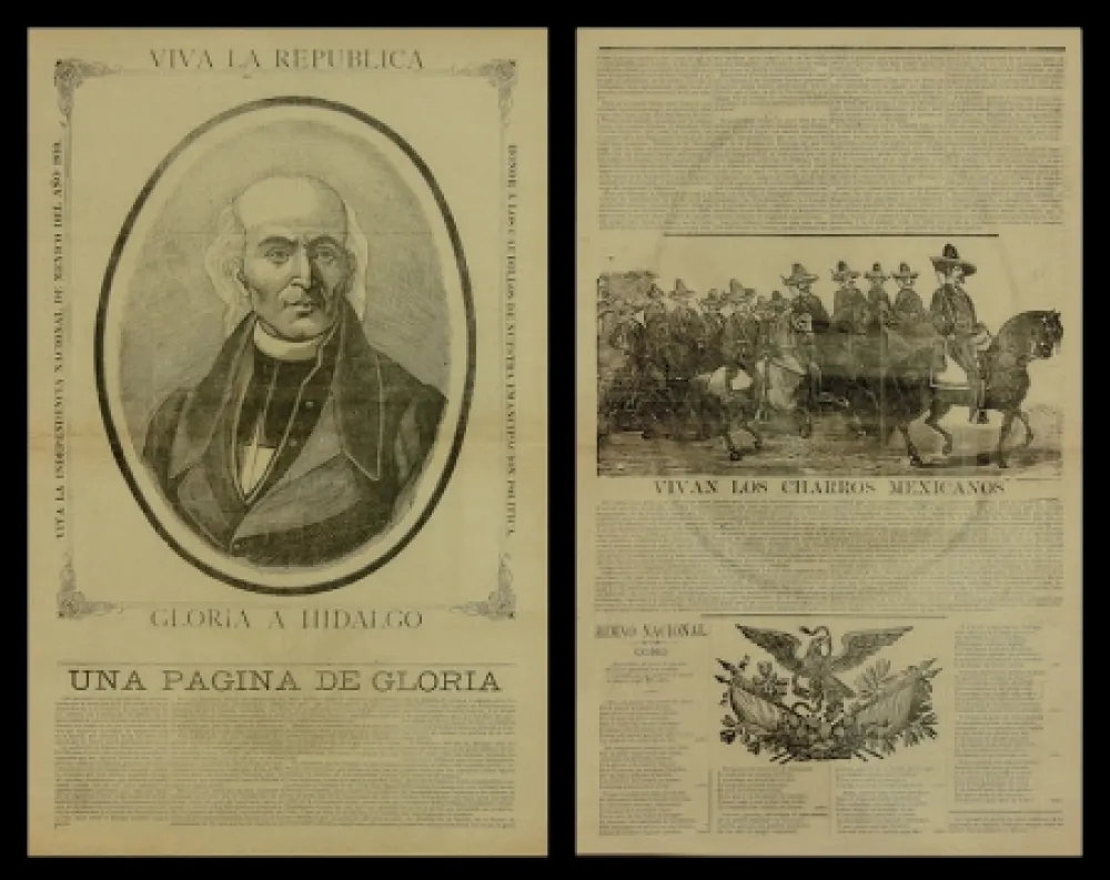 Houtsnede Posada - Viva la Republica - Gloria a Hidalgo/Vivan Los Charros