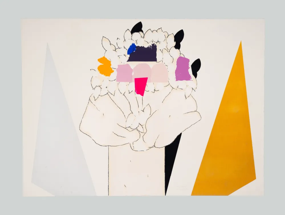 Zeefdruk Pozzati - A che punto siamo con i fiori