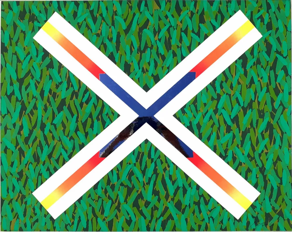 Zeefdruk Pozzati - Croce di Sant'Andrea