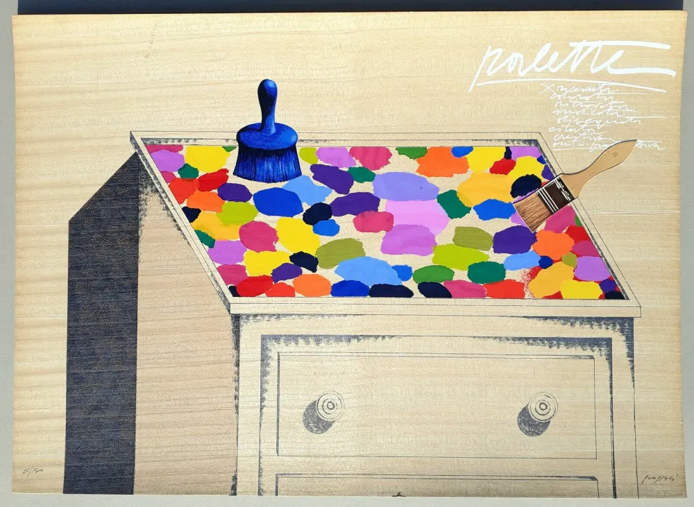 Zeefdruk Pozzati - Palette