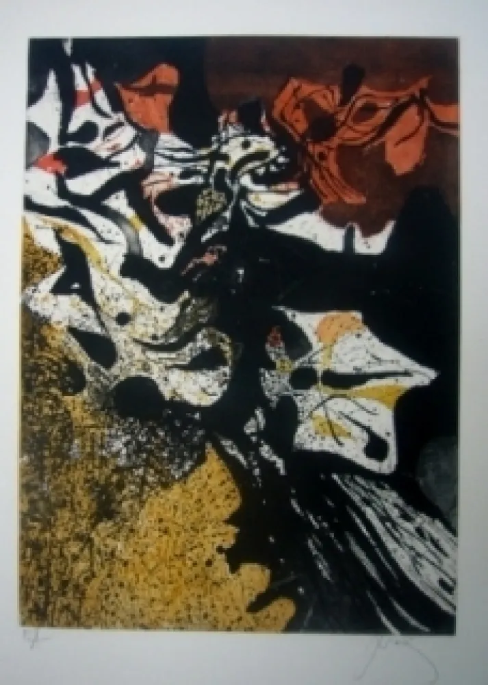 Ets En Aquatint Prassinos - Automne