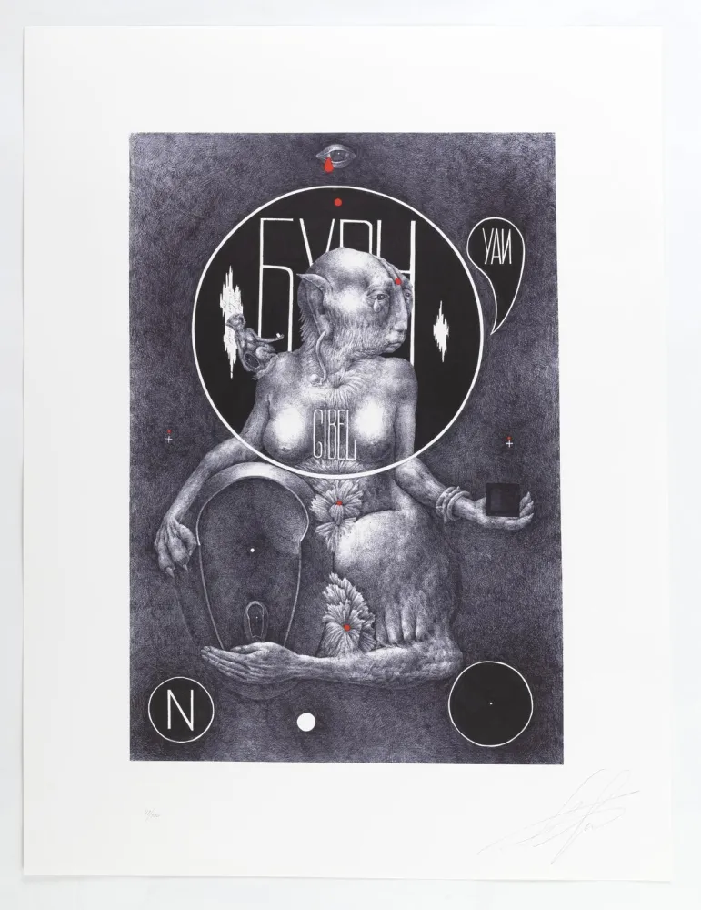 Zeefdruk Prigov -  Portfolio «Aufbruch aus Moskau»