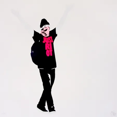 Zeefdruk Pure Evil - Just Riot (Flouro pink)