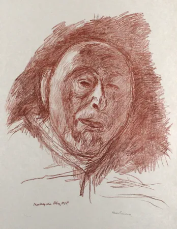 Lithografie Purrmann - Selbstbildnis