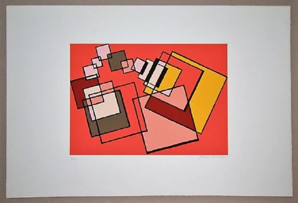 Lithografie Radice - Compositione astratta rosa