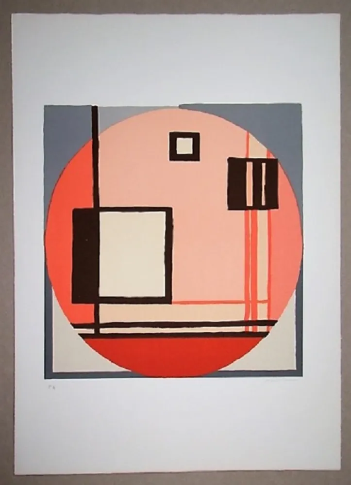 Lithografie Radice - Compositione astratta rosa