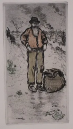 Ets En Aquatint Raffaelli - Le chiffonnier / The Ragman