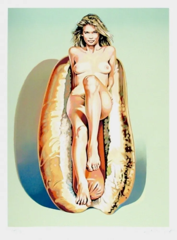 Lithografie Ramos - Doggie Dinah (Claudia Schiffer)