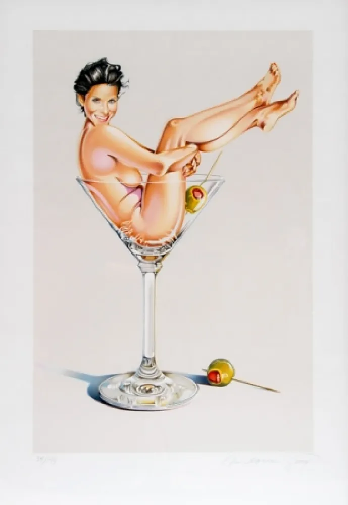 Lithografie Ramos - Martini Miss (Courtney Cox) 