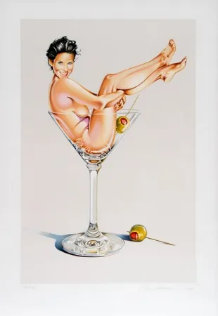 Lithografie Ramos - Martini Miss (Courtney Cox) 