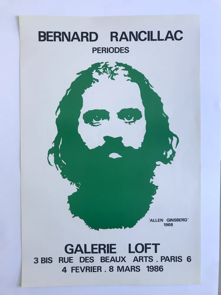 Poster Rancillac - Allen Ginsberg / Galerie Loft