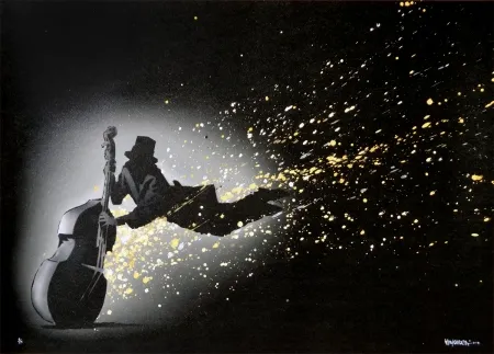 Lithografie Random - Blowing in the wind (black hand finished)