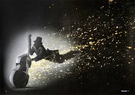 Lithografie Random - Blowing in the wind (black hand finished XL)