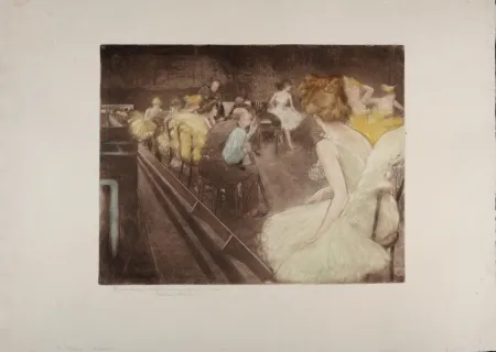 Ets En Aquatint Ranft - La répétition de ballet, c. 1900