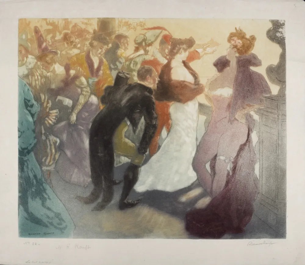 Ets En Aquatint Ranft - Le bal masqué, 1899