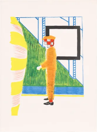 Lithografie Raveel - Gesprek in tuin (Conversation in the garden)