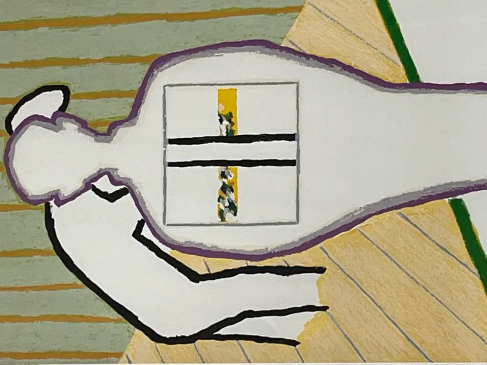 Lithografie Raveel - Vader en zoon (ii)