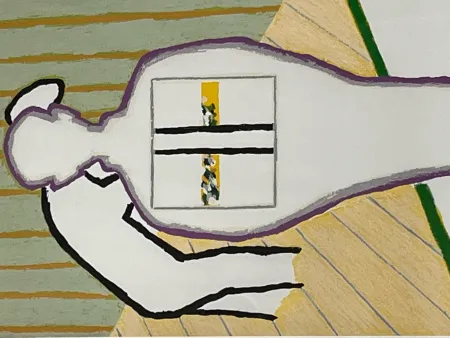 Lithografie Raveel - Vader en zoon (ii)