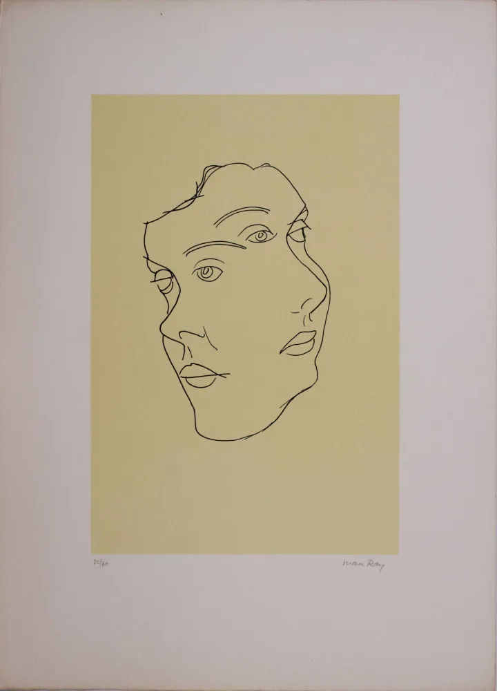 Lithografie Ray - Les six masques voyants