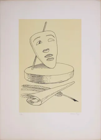 Lithografie Ray - Les six masques voyants