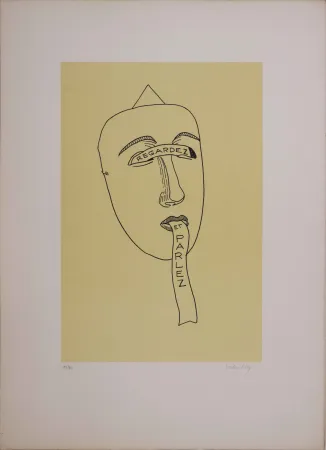 Lithografie Ray - Les six masques voyants