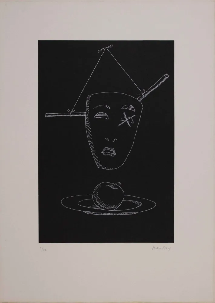 Lithografie Ray - Les six masques voyants