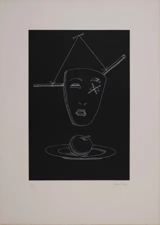 Lithografie Ray - Les six masques voyants