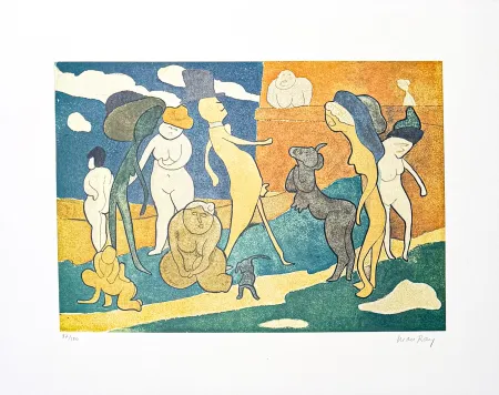 Lithografie Ray - Man Ray (1890–1976) - Premier Promenade - color lithograph on paper - 1960