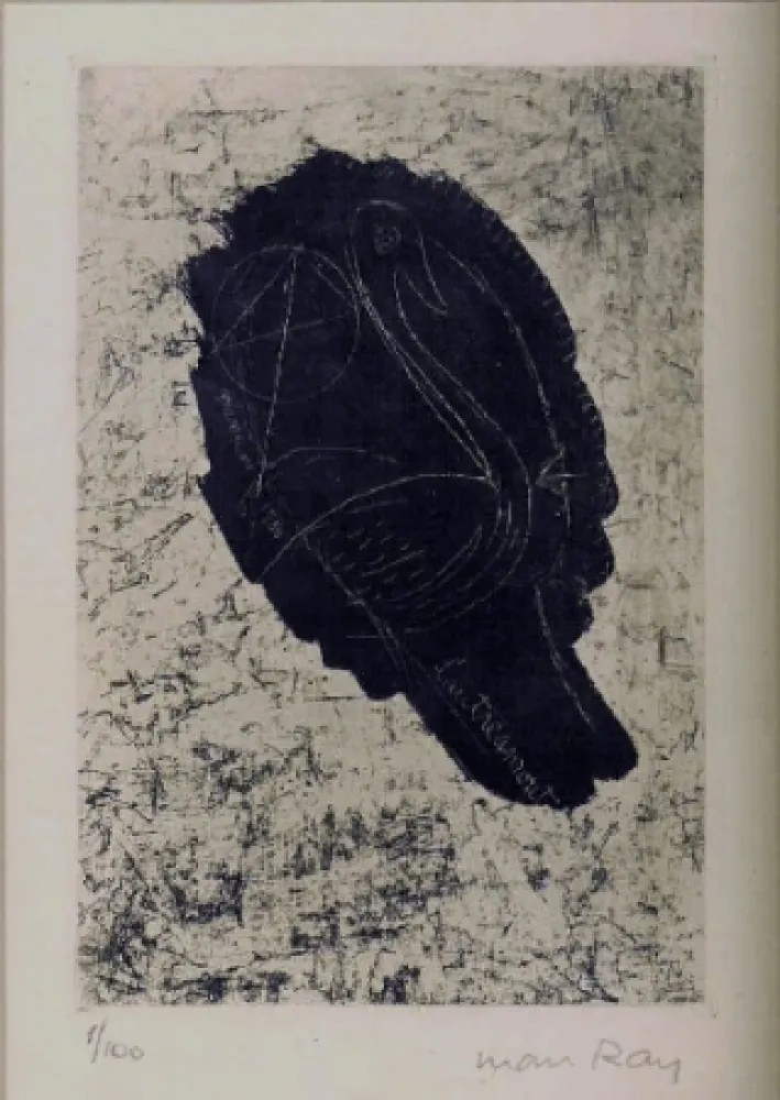 Ets En Aquatint Ray - Portrait de Lautreamont