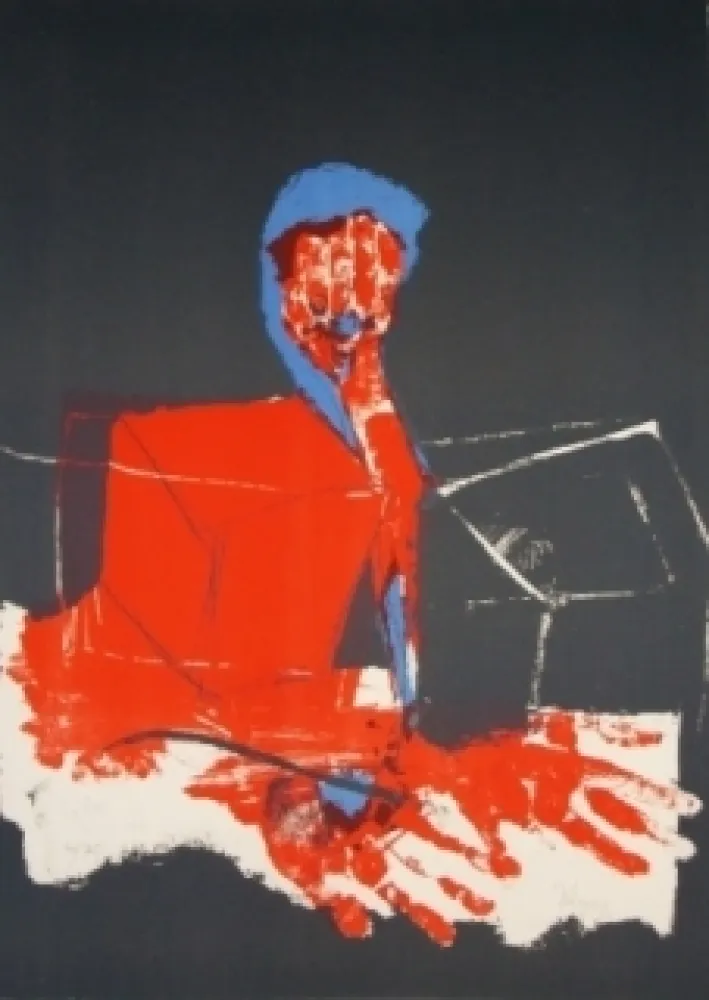 Lithografie Rebeyrolle - Le pianiste