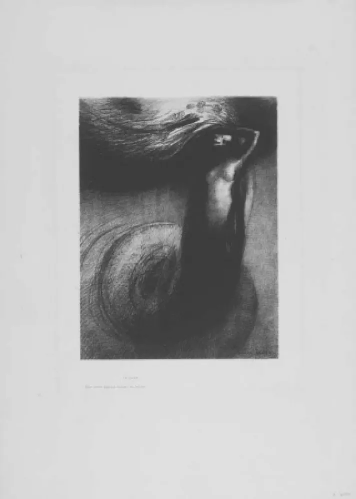 Lithografie Redon - A Gustave Flaubert