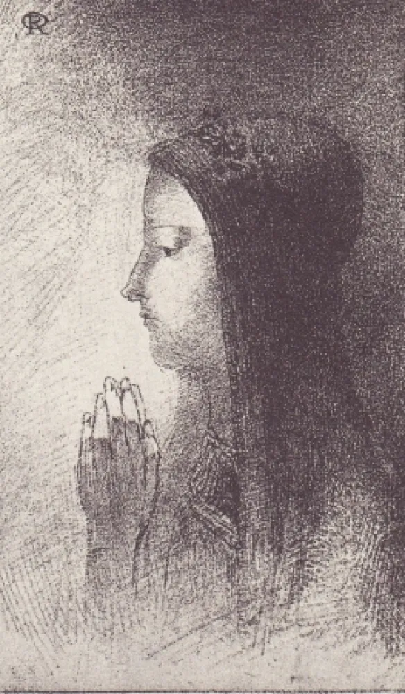 Lithografie Redon - Chevalieres Sentimentales