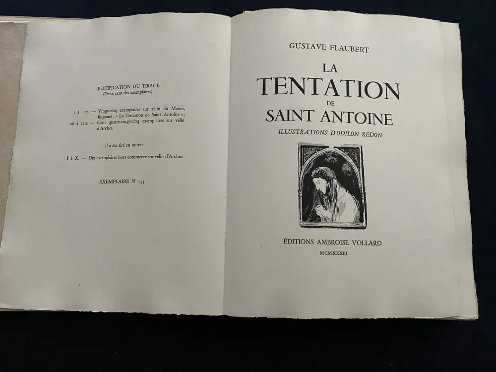 Lithografie Redon - Gustave Flaubert - La Tentation de Saint Antoine