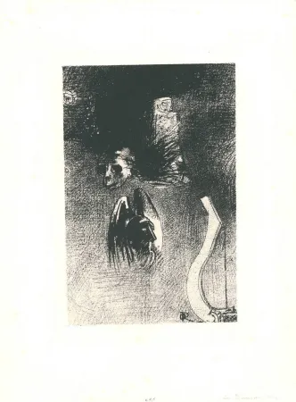 Lithografie Redon - La damnation de l'artiste