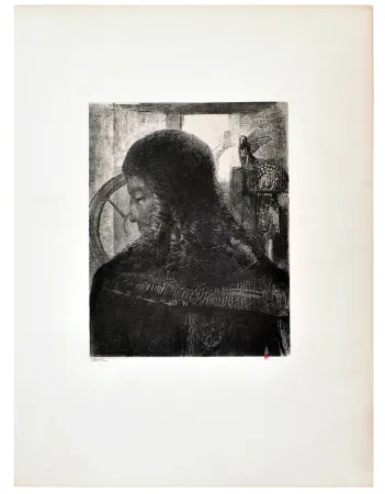 Lithografie Redon - La Méditation