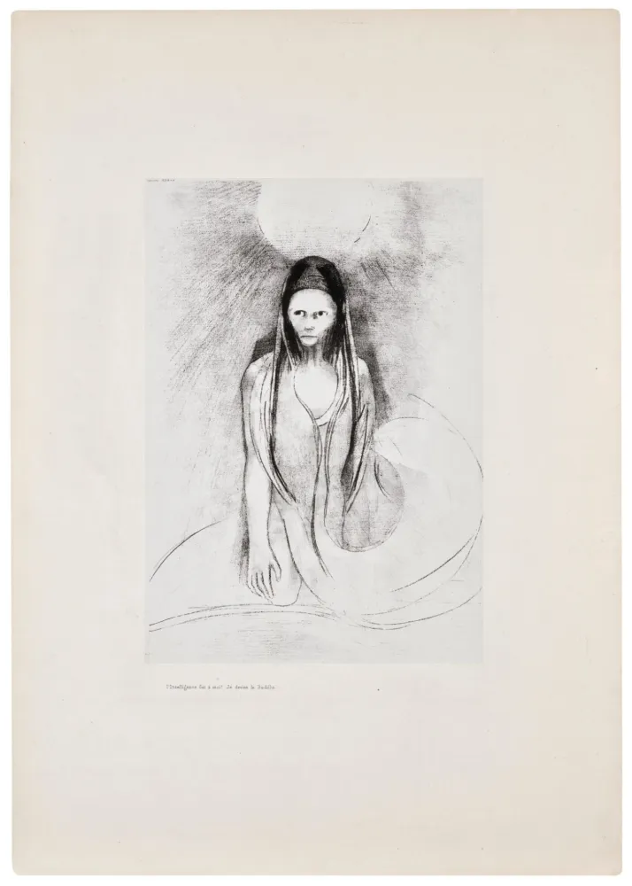 Lithografie Redon - L'intelligence fut à moi! Je devins le Buddha