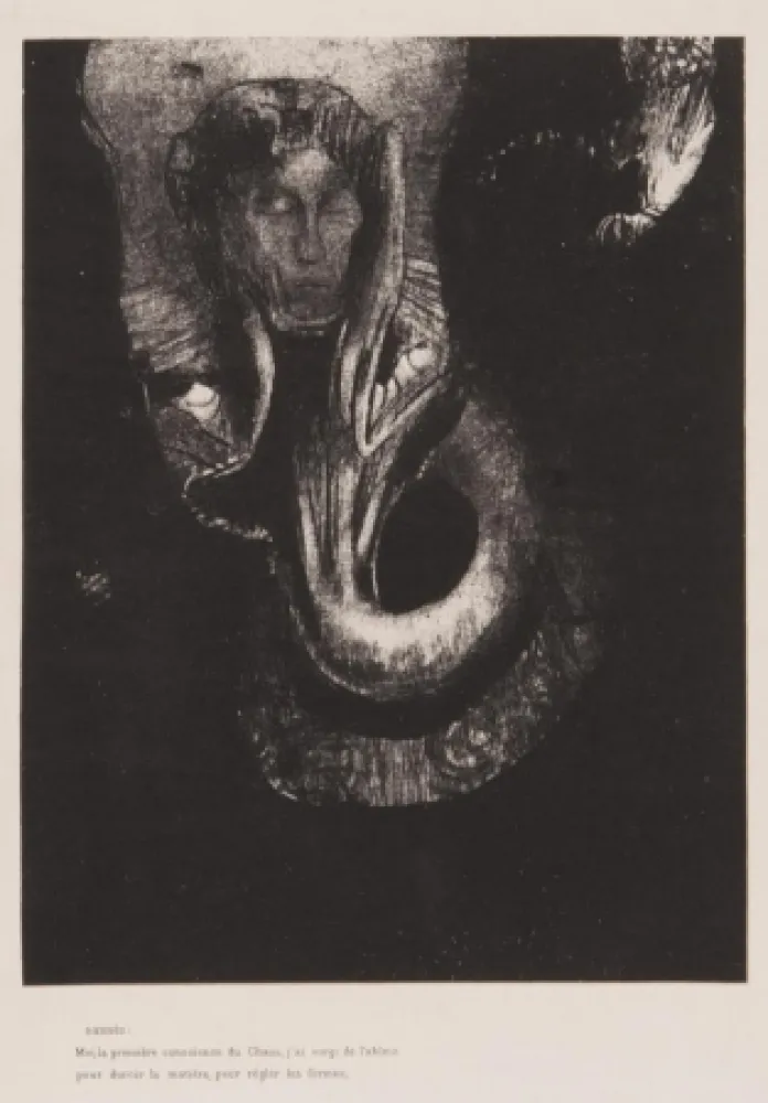 Lithografie Redon - Oannès : moi, la première conscience du chaos...
