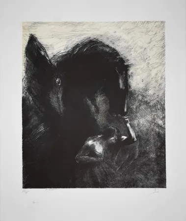 Lithografie Redon - Pégase Captif / Captive Pegasus 1889