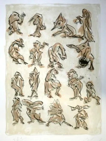 Lithografie Reinhoud - 17 contre