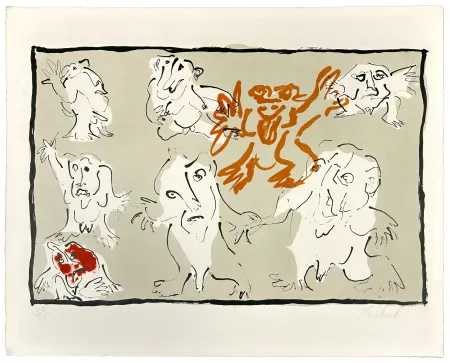 Lithografie Reinhoud - C'est la vie