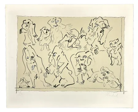 Lithografie Reinhoud - Jour de sortie