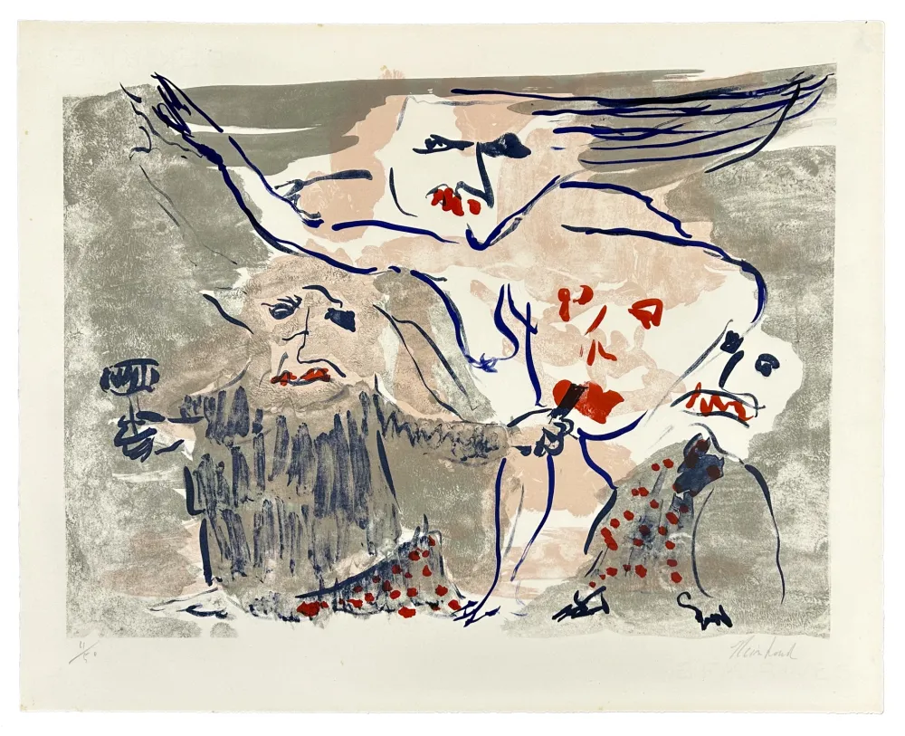 Lithografie Reinhoud - Le sculpteur et son modèle